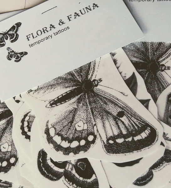 Flora and Fauna B&W Temporary Tattoo Pack