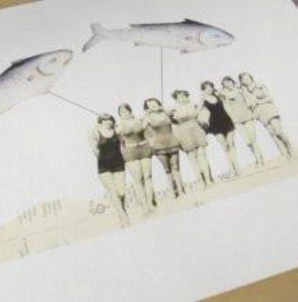 shipreck series collage print: fish
