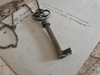 brass skeleton key necklace
