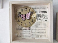 pink butterfly  shadowbox / assemblage