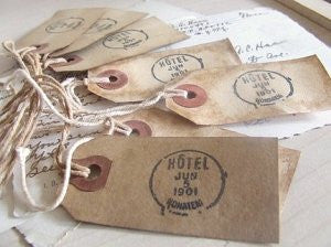 shabby gift tags: french post