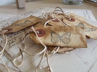 shabby gift tags: butterfly